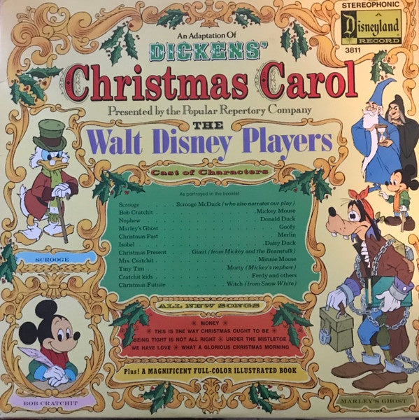 The Walt Disney Players, Charles Dickens – An Adaptation Of Dickens' Christmas Carol - VG+ LP Record 1974 Disneyland USA Vinyl - Holiday / Story / Children's