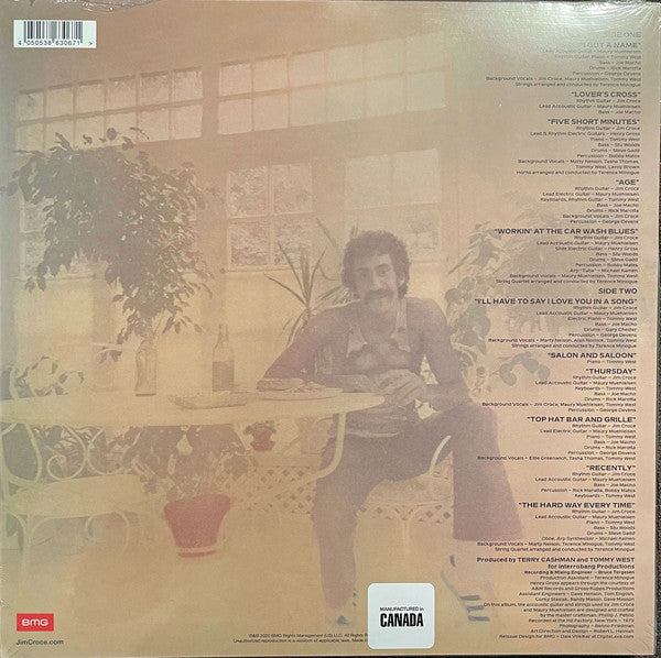 Jim Croce ‎– I Got A Name (1973) - New LP Record 2020 BMG 180 gram Vinyl - Soft Rock / Folk Rock