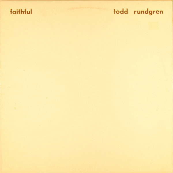 Todd Rundgren ‎– Faithful - VG+ Lp Record 1976 Stereo USA Original Vinyl - Rock - Shuga Records