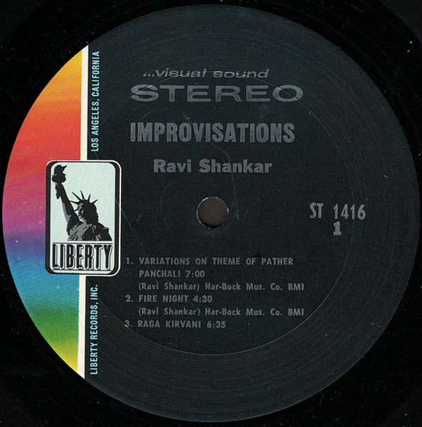 Ravi Shankar ‎– Improvisations And Theme From Pather Panchali - VG+ LP Record 1962 World Pacific USA Vinyl - World / Jazz / Indian Classical / Hindustani