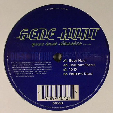 Gene Hunt – Gene Hunt Classics - New 2 LP Record 1999 Dust Traxx USA Vinyl - Chicago House / Deep House