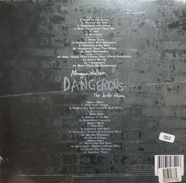 Morgan Wallen ‎– Dangerous: The Double Album - New 3 LP Record 2021 Big Lou PROMO Walmart Exclusive Gibbs Blue Vinyl - Country - Shuga Records