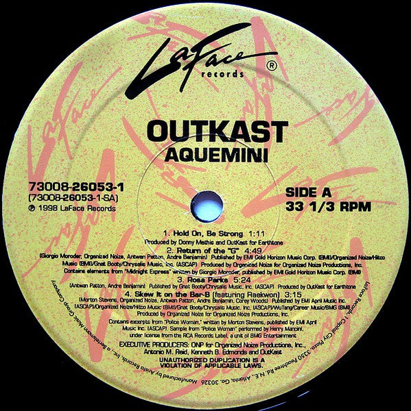 OutKast – Aquemini - VG+ (VG cover) 3 LP Record 1998 LaFace USA Vinyl - Hip Hop