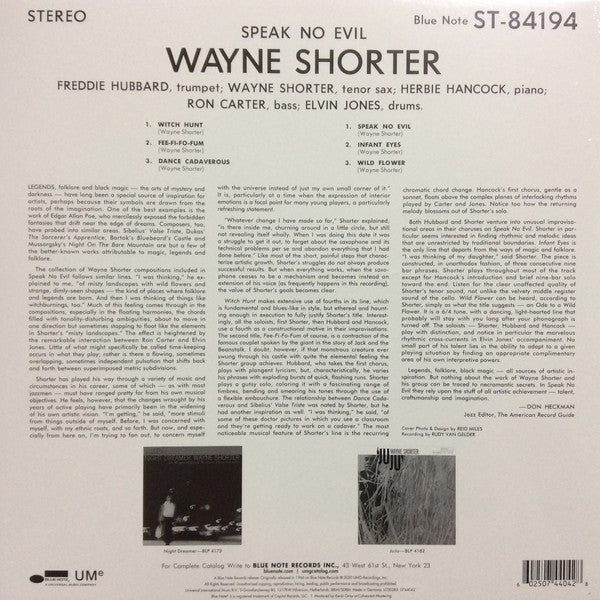 Wayne Shorter ‎– Speak No Evil (1966) - New LP Record 2021 Blue Note 180 gram Vinyl - Jazz / Post Bop