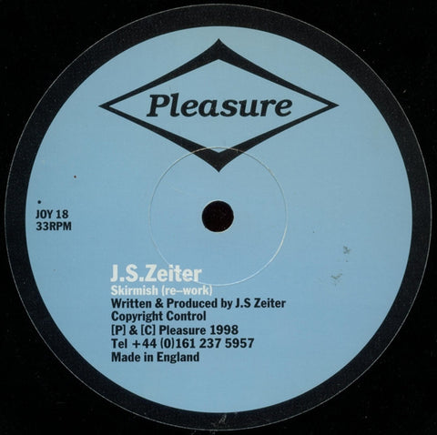 J.S.Zeiter – Skirmish - New 12" Single 1998 Pleasure UK Vinyl - Techno / Dub Techno