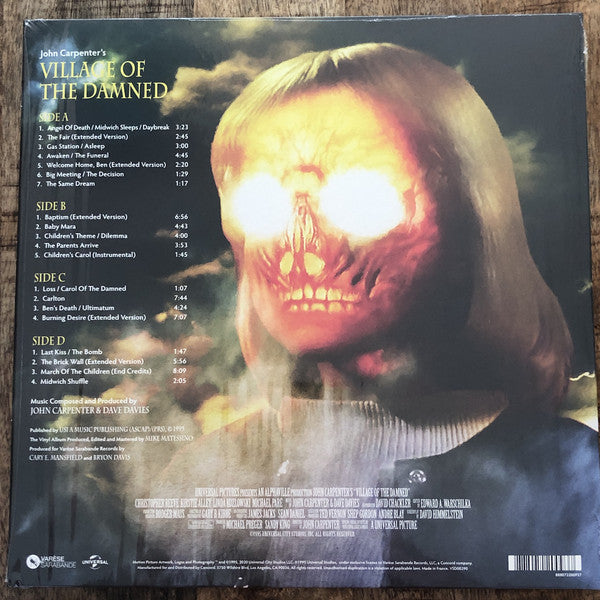 John Carpenter And Dave Davies ‎– Village of the Damned (Original Motion Picture 1995) - New 2 LP Record Store Day 2021 Varèse Sarabande Europe Import RSD Marbled Orange Vinyl - Soundtrack