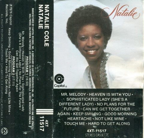 Natalie Cole – Natalie - Used Cassette 1976 Capitol Tape - Disco