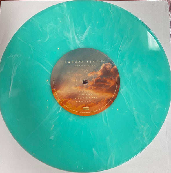 Conan Gray ‎– Sunset Season - Mint- (VG cover) 10" EP Record 2018 Republic Teal Sea Glass & White Marble - Indie Pop - Shuga Records