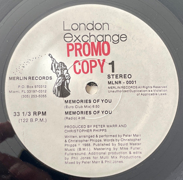 London Exchange – Memories Of You - Mint- 12" Single Record 1988 Merlin USA Promo Vinyl & Full Press Kit, Bio, Photos & Booklet - Electronic / Synth-pop / Freestyle - Shuga Records