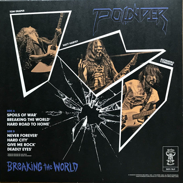 Pounder ‎– Breaking The World - New LP Record 2021 Shadow Kingdom USA Blue/orange Vinyl - Heavy Metal / Speed Metal - Shuga Records