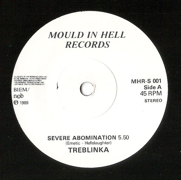 Treblinka – Severe Abomination - Mint- 7" Single Record 1989 Mould In Hell Sweden Vinyl - Black Metal / Death Metal - Shuga Records