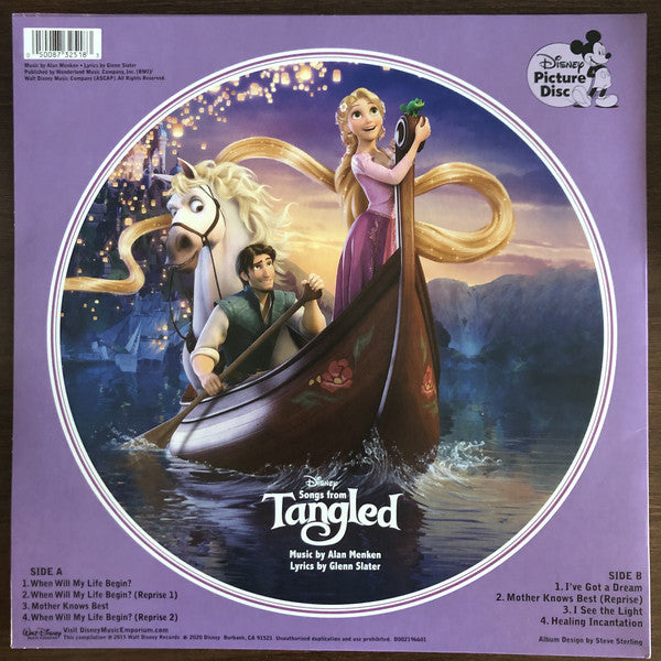 Various ‎– Songs From Tangled - New Lp Record 2015 Walt Disney Europe Import 180 Gram Picture Disc Vinyl - Soundtrack / Disney
