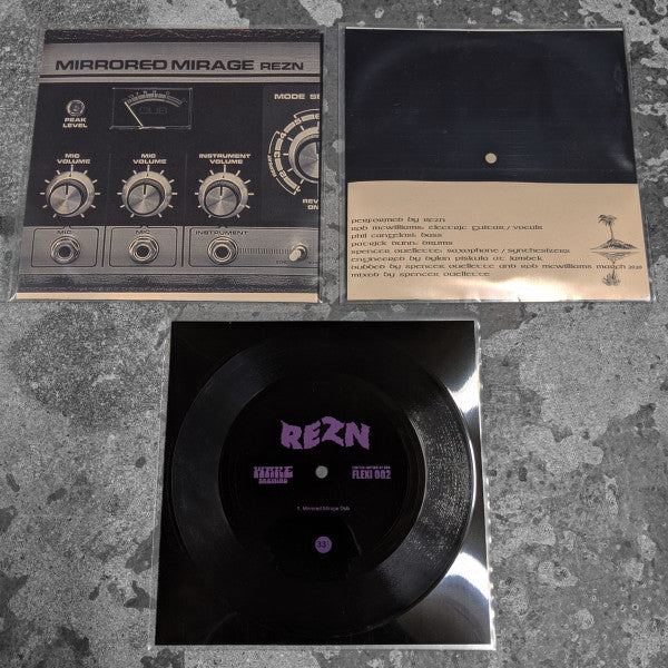 REZN – Mirrored Mirage Dub - New 7" Single Record 2020 Wake Brewing Flexi-disc Vinyl - Chicago Stoner Rock / Doom Metal