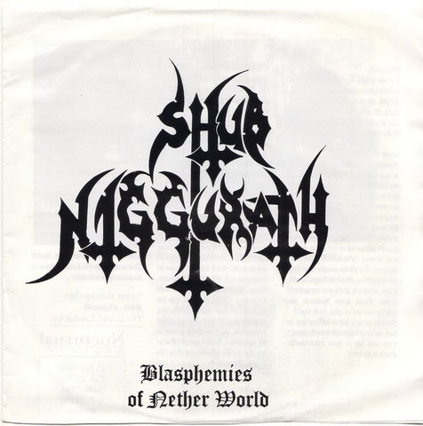 Shub Niggurath – Blasphemies Of Nether World - Mint- 7" EP Record 1992 Distorted Harmony Mexico Vinyl & 4x Inserts - Death Metal