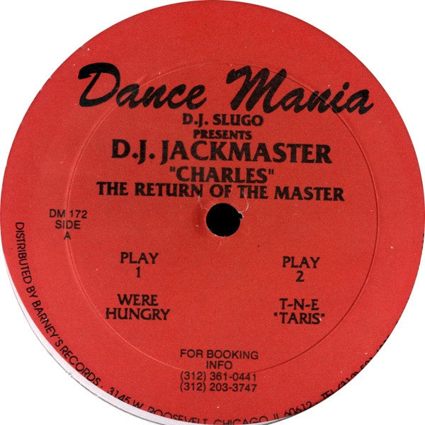 D.J. Slugo Presents D.J. Jackmaster "Charles" – The Return Of The Master - VG- (low grade) 12" Single Record 1996 Dance Mania USA Vinyl - Chicago House / Ghetto House