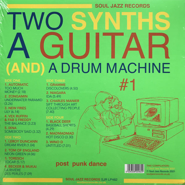 Various ‎– Two Synths A Guitar (And) A Drum Machine #1 - New 2 LP Record 2021 Soul Jazz UK Import Green Vinyl & Fanzine - Punk Rock / Post-Punk - Shuga Records