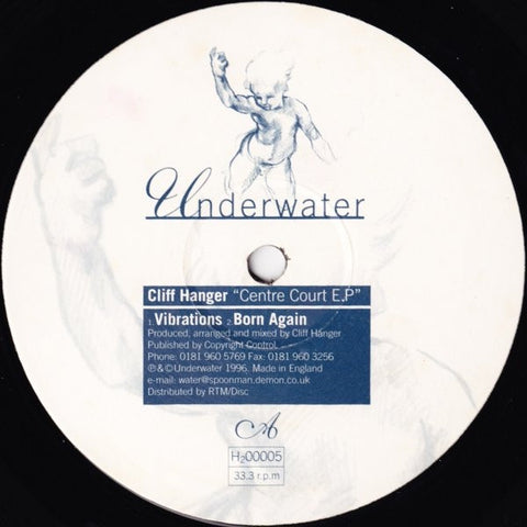 Cliff Hanger – Centre Court E.P - New 12" EP Record 1996 Underwater UK Vinyl - Techno