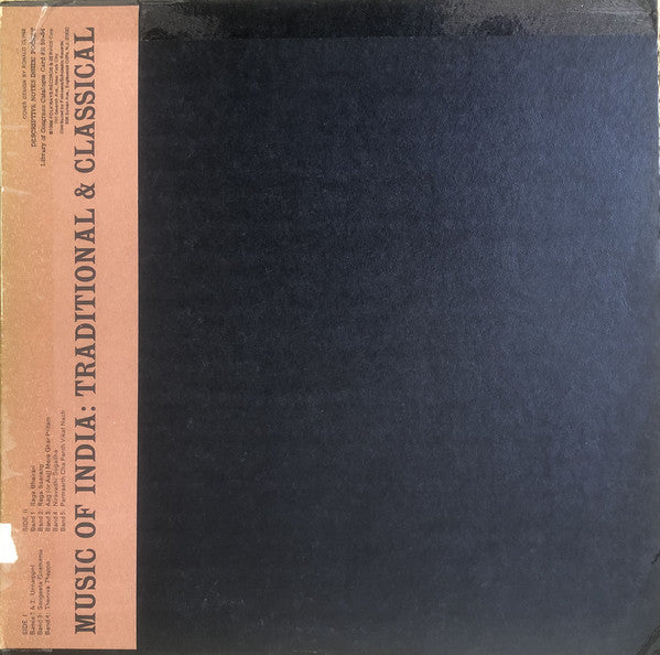 Various ‎– Music Of India: Traditional & Classical (1951) - VG+ LP Record 1966 Folkways USA Vinyl & Booklet - Indian Classical / Hindustani / World - Shuga Records