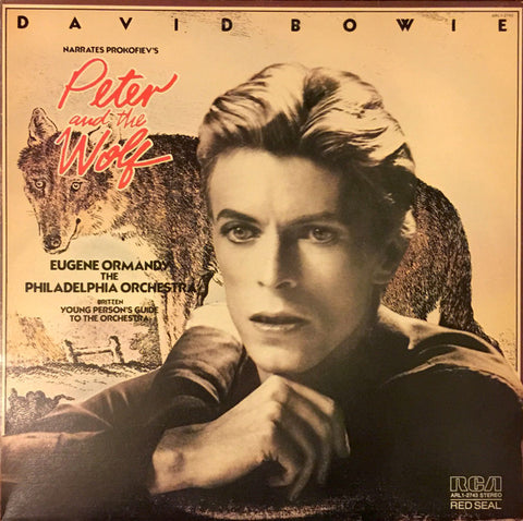 David Bowie Narrates Prokofiev / Eugene Ormandy & The Philadelphia Orchestra Perform Britten ‎– Peter And The Wolf / Young Person's Guide To The Orchestra - VG+ LP Record 1978 RCA USA Green Vinyl - Classical / Story