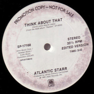 Atlantic Starr – Think About That - Mint- 12" USA 1981 Promo - Soul/Funk