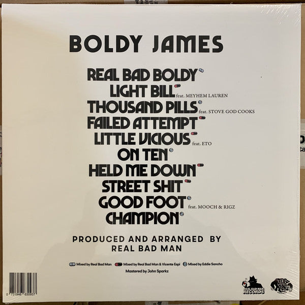 Boldy James ‎– Real Bad Boldy - New LP Record 2021 Tuff Kong Italy Import Black Vinyl - Hip Hop - Shuga Records