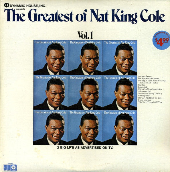 Nat King Cole - The Greatest of Nat King Cole - VG+ 2 LP Record 1972 USA Vinyl - Jazz / Vocal - Shuga Records