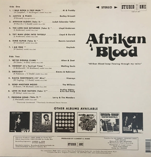 Various ‎– Afrikan Blood - New LP Record 2021 Studio One USA Red Vinyl - Reggae / Roots Reggae / Rocksteady - Shuga Records