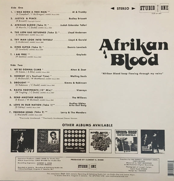 Various ‎– Afrikan Blood - New LP Record 2021 Studio One USA Red Vinyl - Reggae / Roots Reggae / Rocksteady
