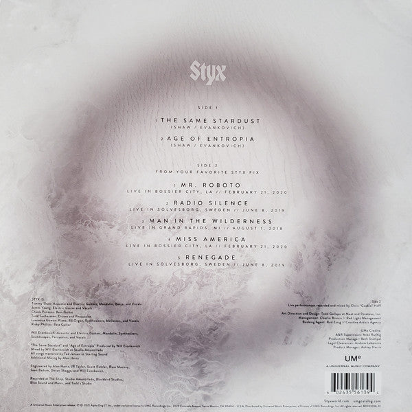 Styx ‎– The Same Stardust EP - New Record Store Day 2021 UMe RSD Blue Vinyl - AOR / Hard Rock - Shuga Records