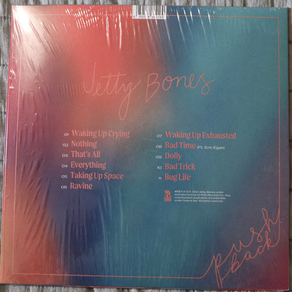 Jetty Bones – Push Back - New LP Record 2021 Rise Clear w/ Cyan, Orange, and Magenta Splatter Vinyl - Alternative Rock / Pop Punk - Shuga Records