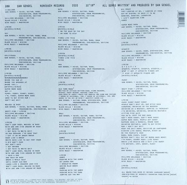 Sam Gendel ‎– DRM - New LP Record 2021 Nonesuch Europe Import Vinyl - Free Jazz / Avant-garde Jazz / Jazz-Funk - Shuga Records