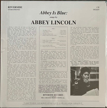 Abbey Lincoln ‎– Abbey Is Blue (1959) - New LP Record 2021 Riverside Craft 180 gram Vinyl - Jazz - Shuga Records