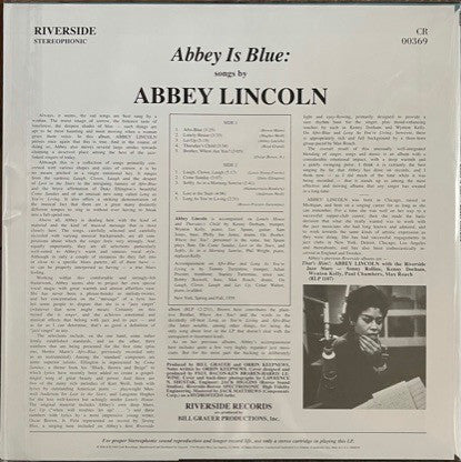 Abbey Lincoln ‎– Abbey Is Blue (1959) - New LP Record 2021 Riverside Craft 180 gram Vinyl - Jazz
