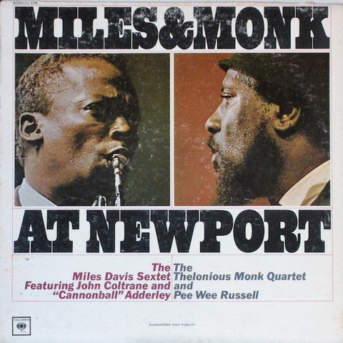 The Miles Davis Sextet & The Thelonious Monk Quartet ‎– Miles & Monk At Newport - VG Lp Record CBS 1963 USA Mono Vinyl - Jazz / Hard Bop / Modal