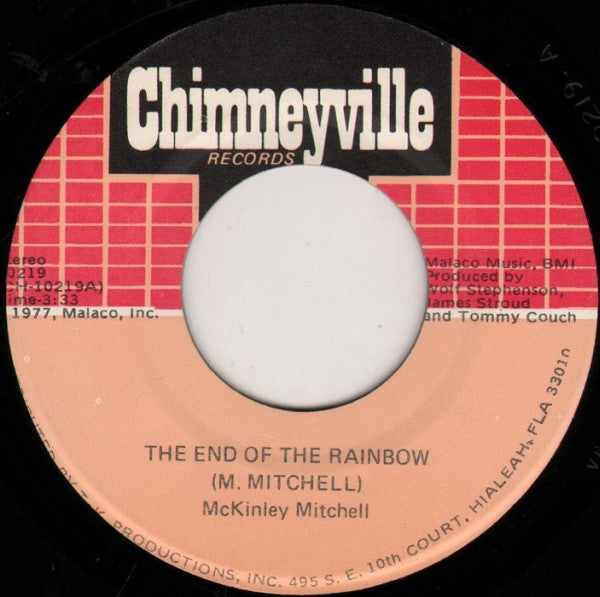 McKinley Mitchell ‎– The End Of The Rainbow / You Know I've Tried VG 7" Single 45RPM 1977 Chimneyville USA - Funk / Soul