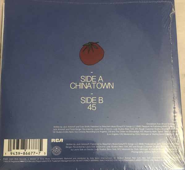 Bleachers & Bruce Springsteen ‎– Chinatown / 45- New 7" Single Record 2021 RCA USA Red Vinyl - Indie Pop - Shuga Records