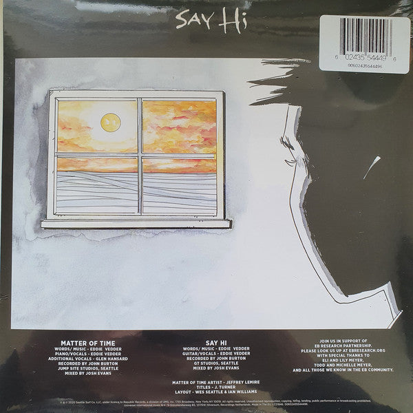 Eddie Vedder ‎– Matter Of Time / Say Hi - New 7" Single Record 2021 Republic Europe Import Vinyl - Alternative Rock - Shuga Records
