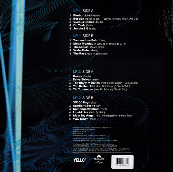 Yello ‎– Yell40 Years - New 2 LP Record 2021 Polydor Europe Import 180 Vinyl - Pop / Electro / Electronic - Shuga Records