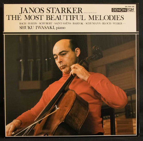 Janos Starker – The Most Beautiful Melodies - VG+ LP Record 1975 Denon Japan Import Vinyl - Classical