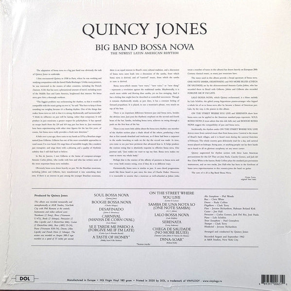 Quincy Jones ‎– Big Band Bossa Nova (1962) - New LP Record 2021 DOL Europe Import Translucent Yellow 180 gram Vinyl - Jazz / Latin Jazz