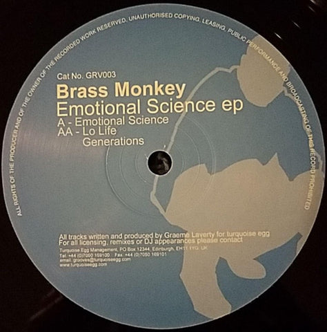 Brass Monkey – Emotional Science EP - New 12" Single Record 2003 Grooves UK Vinyl - Progressive House / Breaks / Tech House