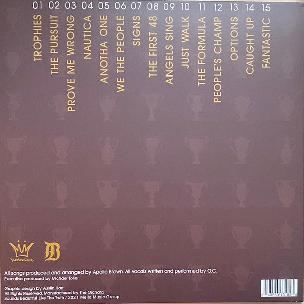 Apollo Brown + OC ‎– Trophies (2012) - New LP Record 2021 Mello Music Gold Vinyl - Hip Hop - Shuga Records