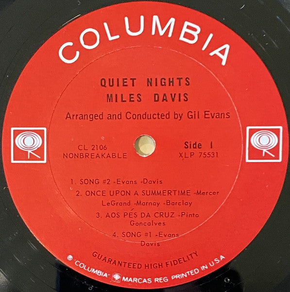Miles Davis - Quiet Nights - VG+ LP Record 1964 Columbia USA Mono Vinyl - Jazz / Modal / Latin Jazz - Shuga Records