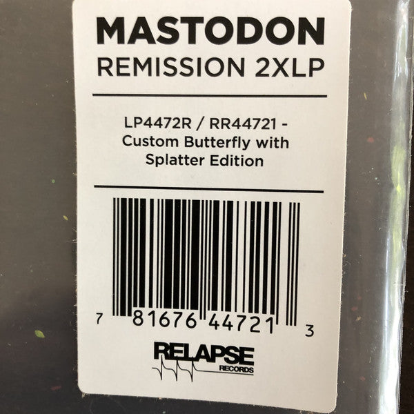 Mastodon ‎– Remission (2002) - New 2 LP Record 2021 Relapse Europe Import Custom Butterfly Splatter Vinyl - Stoner Rock / Heavy Metal - Shuga Records