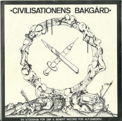Various – -Civilisationens Bakgård- VG+ 7" EP Record 1991 ElderBerry Sweden Vinyl & Booklet - Hardcore / Punk