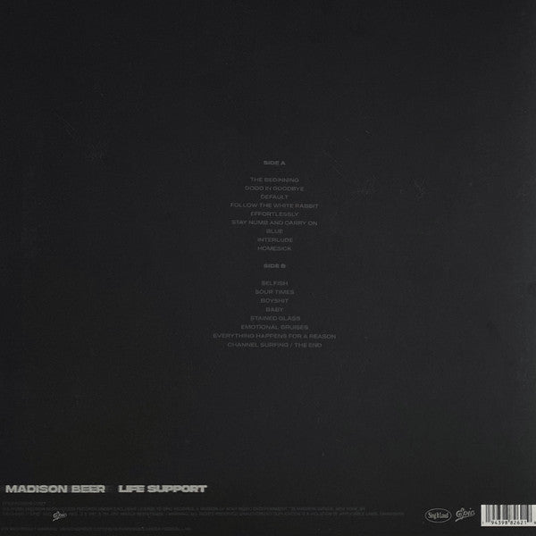 Madison Beer ‎– Life Support - New LP Record 2021 Epic USA Vinyl - Pop - Shuga Records