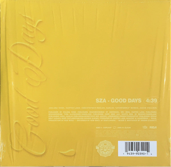 SZA – Good Days - New 10" Single Record 2021 Top Dawg Entertainment USA Yellow Vinyl - R&B / Soul / Hip Hop