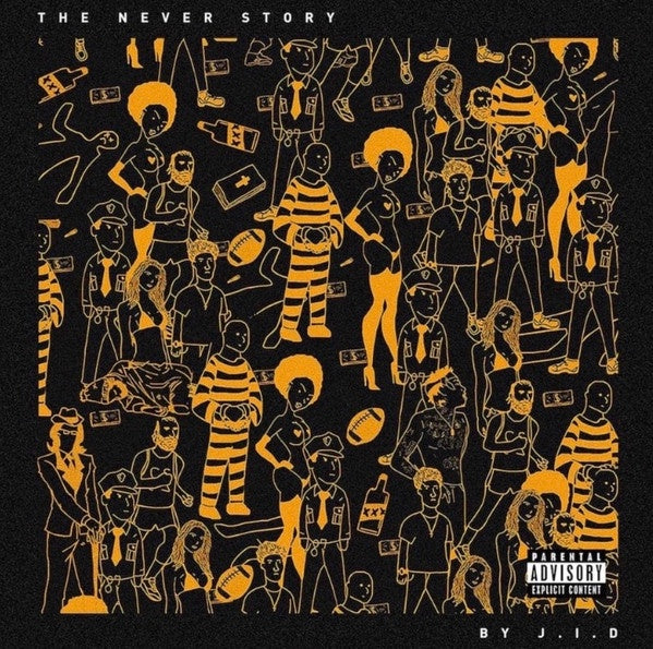J.I.D - The Never Story (2017) - Mint- LP Record 2021 Interscope Unofficial Orange Vinyl - Hip Hop - Shuga Records