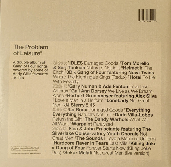 Various ‎– The Problem Of Leisure - A Celebration Of Andy Gill & The Gang Of Four - New 2 LP Record 2021 Gill Music Europe Import Yellow Vinyl - Alternative Rock / Post-Punk / Industrial / Art Rock - Shuga Records