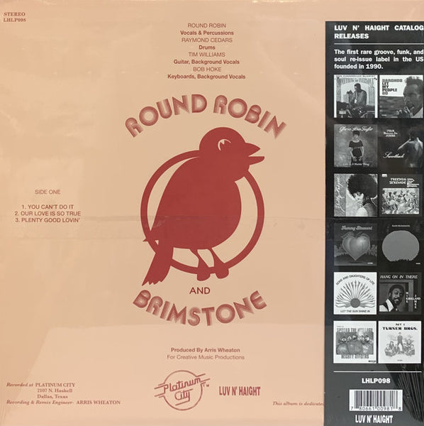 Round Robin And Brimstone ‎– Round Robin And Brimstone (1980) - New LP Record Store Day 2021 USA RSD Vinyl & Download - Soul / Funk / Disco